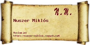 Nuszer Miklós névjegykártya
